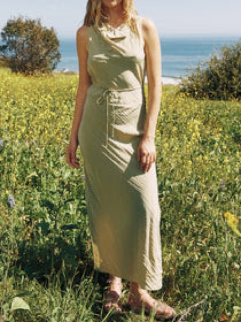 Alia Maxi Sleeveless Dress in Matcha - Nude Lucy (purchased on Lisa Says Gah)